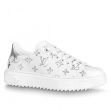 Louis Vuitton Silver Metallic Monogram Time Out Sneakers